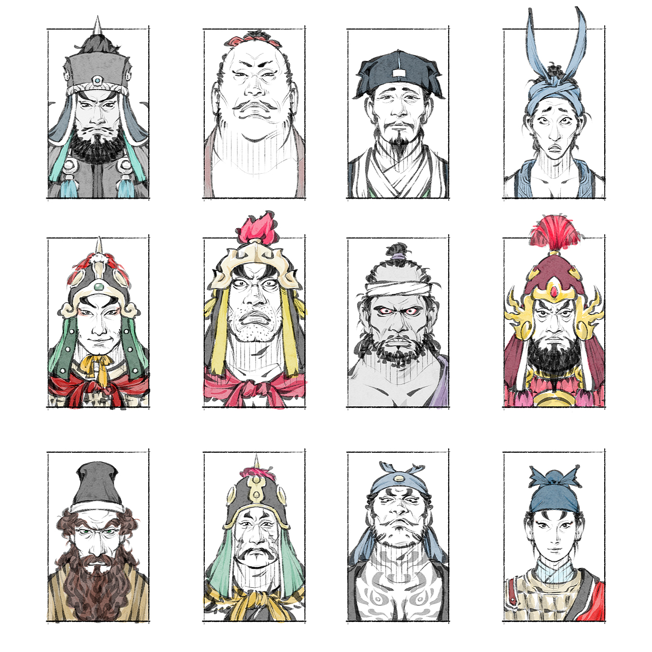 一百单八肖像图（图ZMzYwMzY5NjQ0） - 商业插画 - 站酷设计师我叫于文龙原创素材 - 站酷ZCOOL