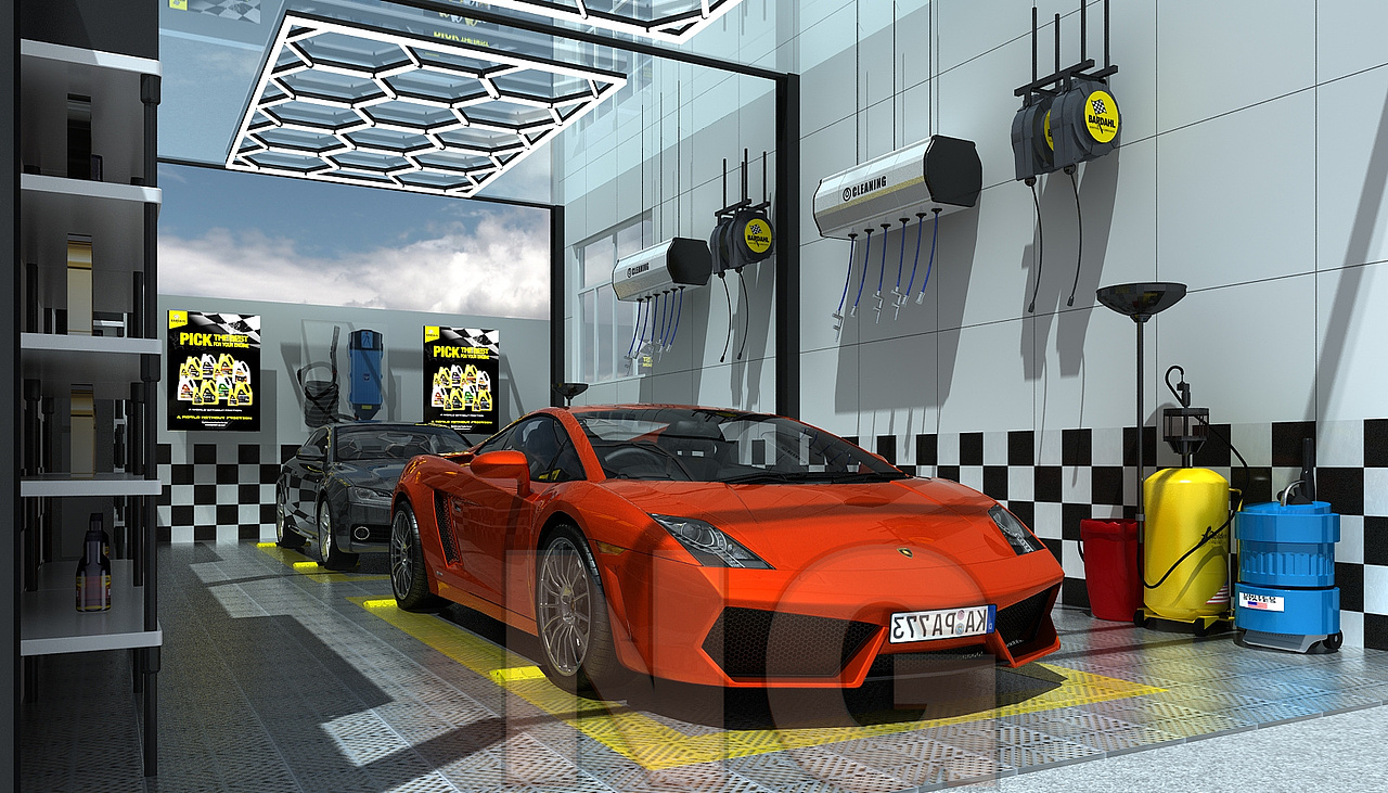 洗车间设计3d效果图