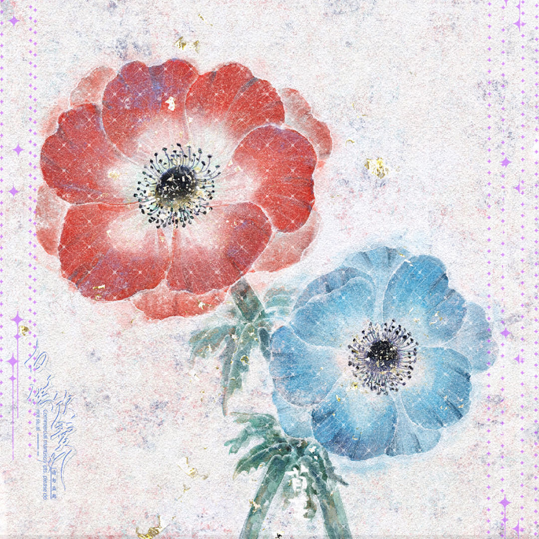 【procreate仿岩彩】花卉作品集（图ZMzUyNTQ1NzA4） - 创作习作 - 站酷设计师画画的苜芝原创素材 - 站酷ZCOOL