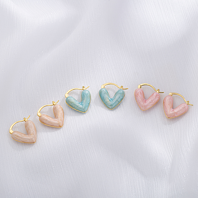 爱心油画耳钉