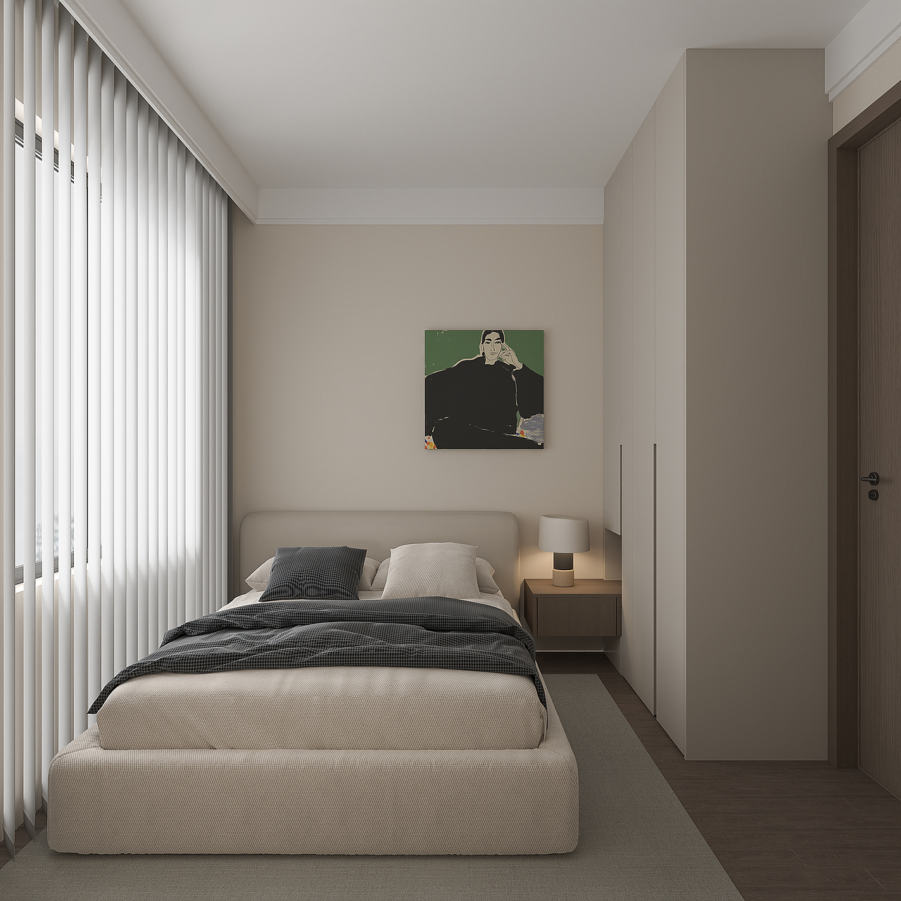 现代偏港式风全屋设计 深色极简 效果图代画