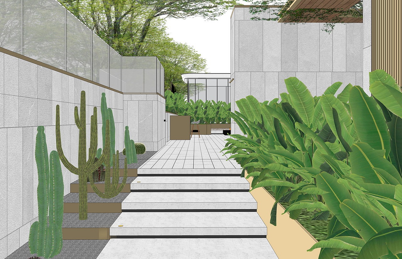 现代示范区花园庭院景观SU模型下载（图ZMjk4NDIwNDky） - 景观设计 - 站酷设计师素模网原创素材 - 站酷ZCOOL