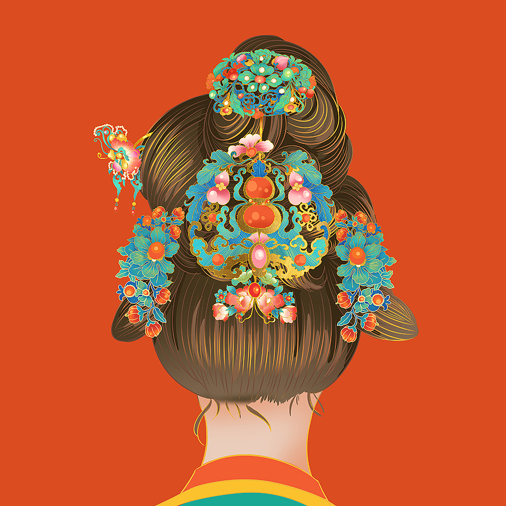 簪钗髻中绕（图ZMzU2NDI4MDEy） - 创作习作 - 站酷设计师喵美心善草灯原创素材 - 站酷ZCOOL