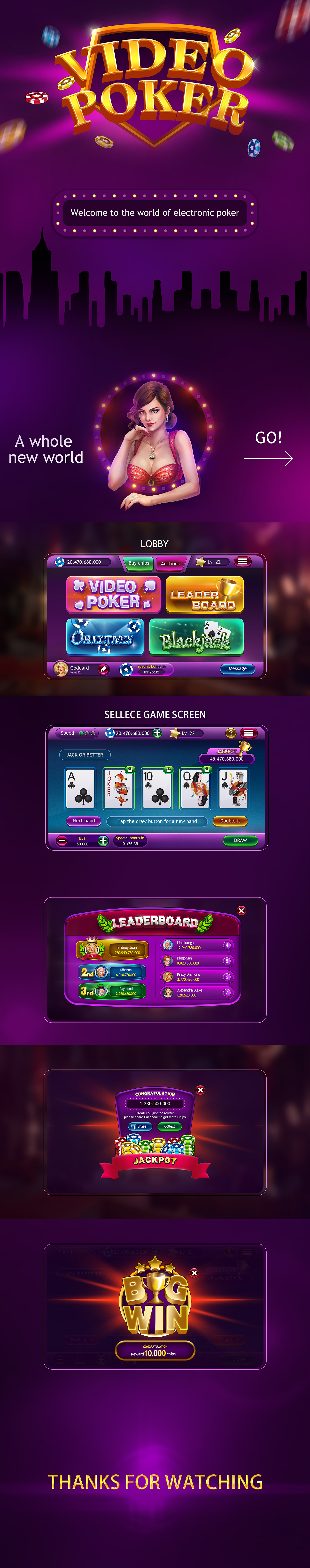 VIDEO POKER游戏UI设计总结（图ZMjk3MjYxMzMy） - 游戏UI - 站酷设计师XING荥原创素材 - 站酷ZCOOL