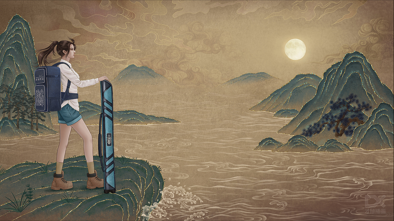 天猫《空钩悟道》渔具宣传插图(图ZMzA4NTYwMzUy) - 商业插画 - 站酷设计师才仙插画原创素材 - 站酷ZCOOL