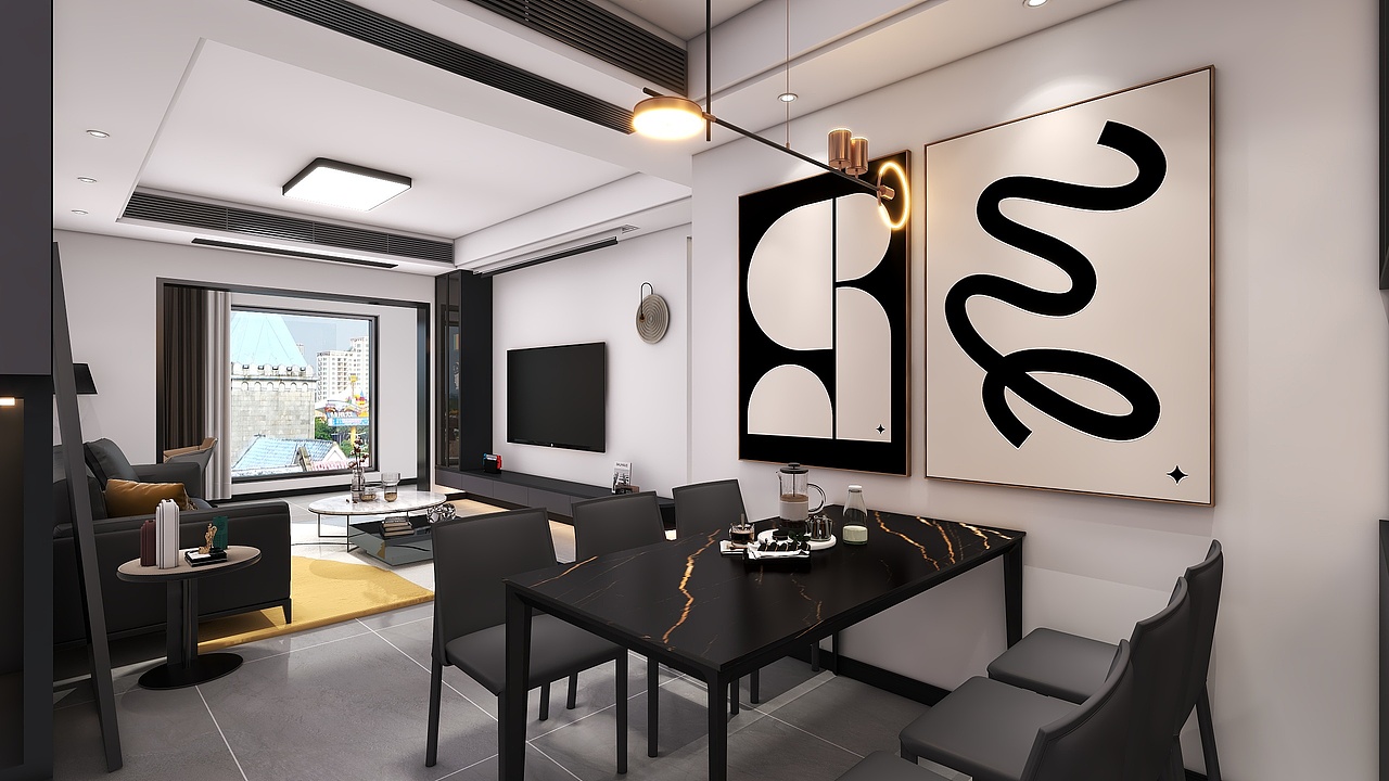 重庆绿地城二期(113平方现代简约四居室)