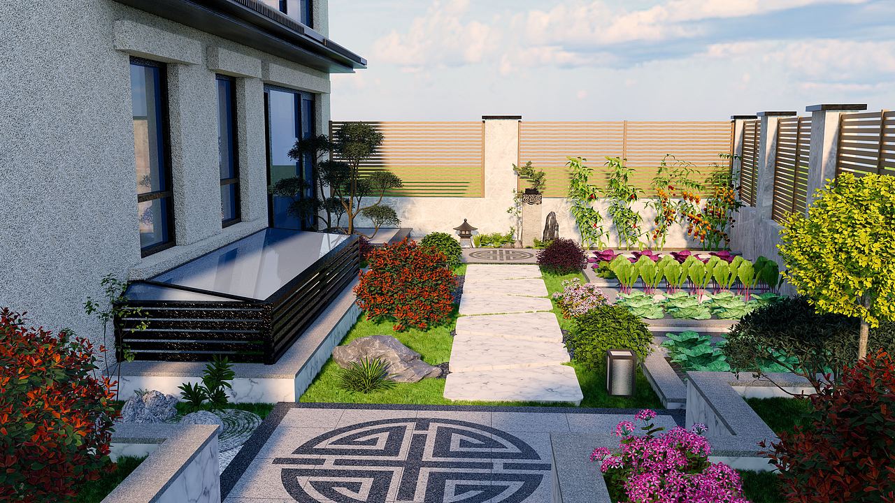 小庭院设计方案效果图（图ZMzQ1ODQwMzcy） - 其他三维 - 站酷设计师指尖丨Design原创素材 - 站酷ZCOOL