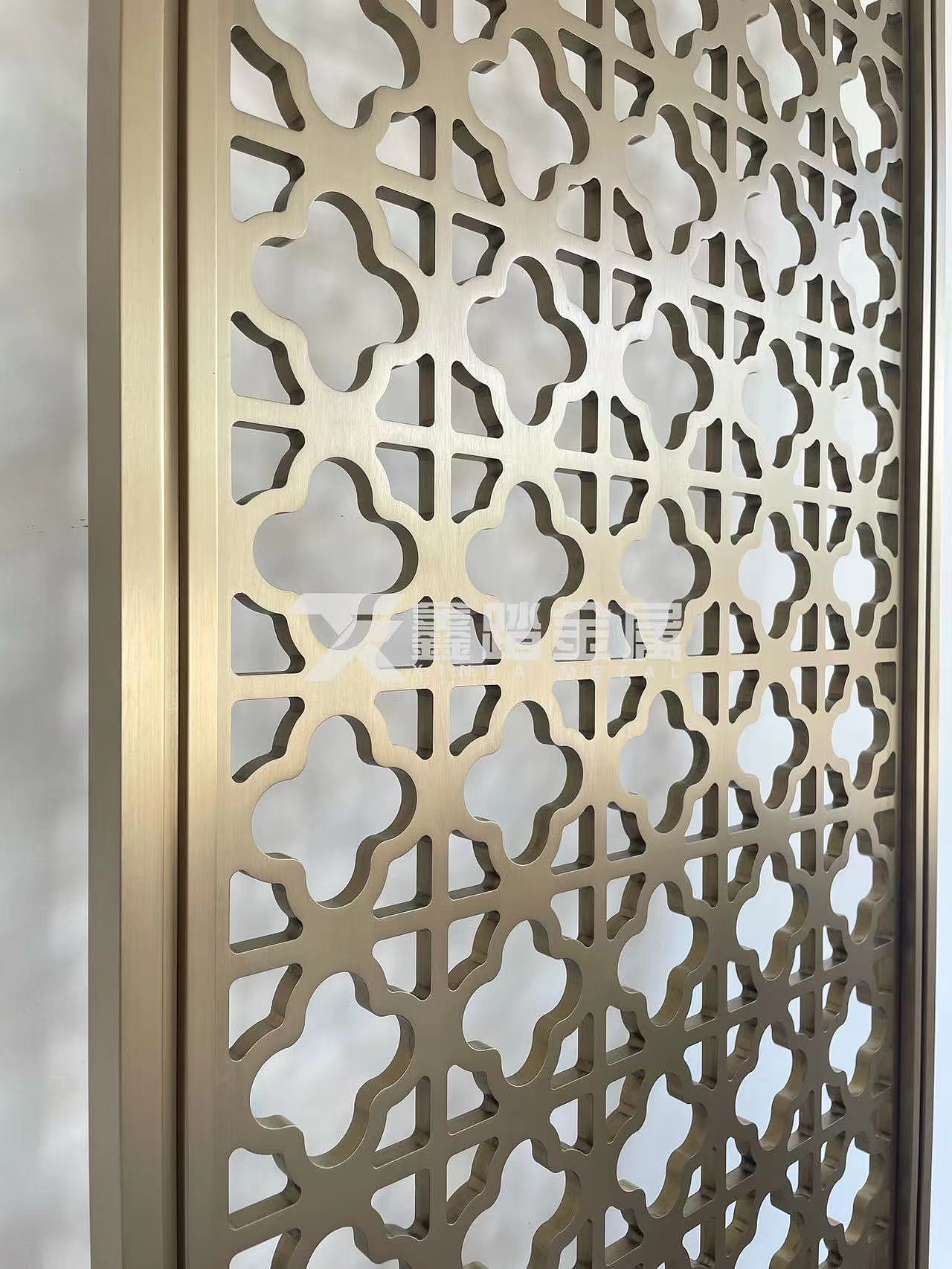 拉丝钛金不锈钢屏风 酒店大堂 售楼部不锈钢装饰工程