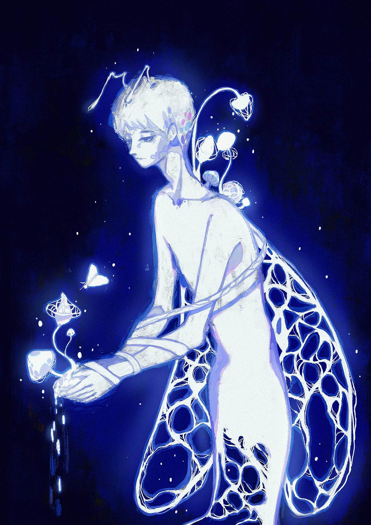 与蛾（图ZMzAxMzY3OTE2） - 艺术插画 - 站酷设计师白_ELF原创素材 - 站酷ZCOOL