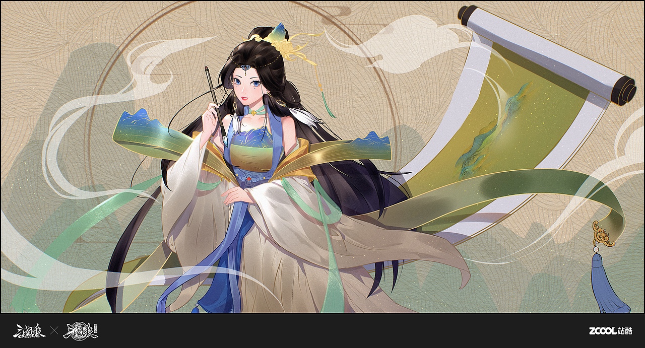 薛灵芸-千里江山图（图ZMzQ3OTkxMzUy） - 概念设定 - 站酷设计师伦伦丸原创素材 - 站酷ZCOOL
