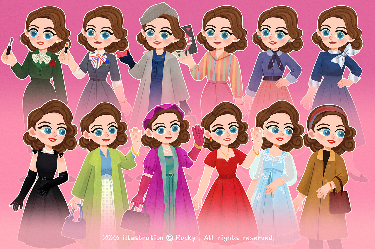 麦瑟尔夫人插画贴纸