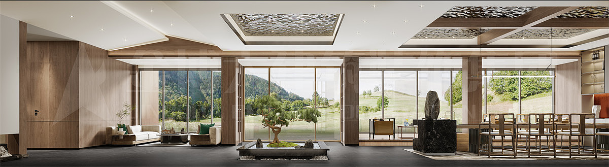 河南洛阳老君山栖梦民宿装修设计效果图（图ZMzMxMzQzMzg0） - 酒店餐饮设计 - 站酷设计师金博大建筑装饰原创素材 - 站酷ZCOOL