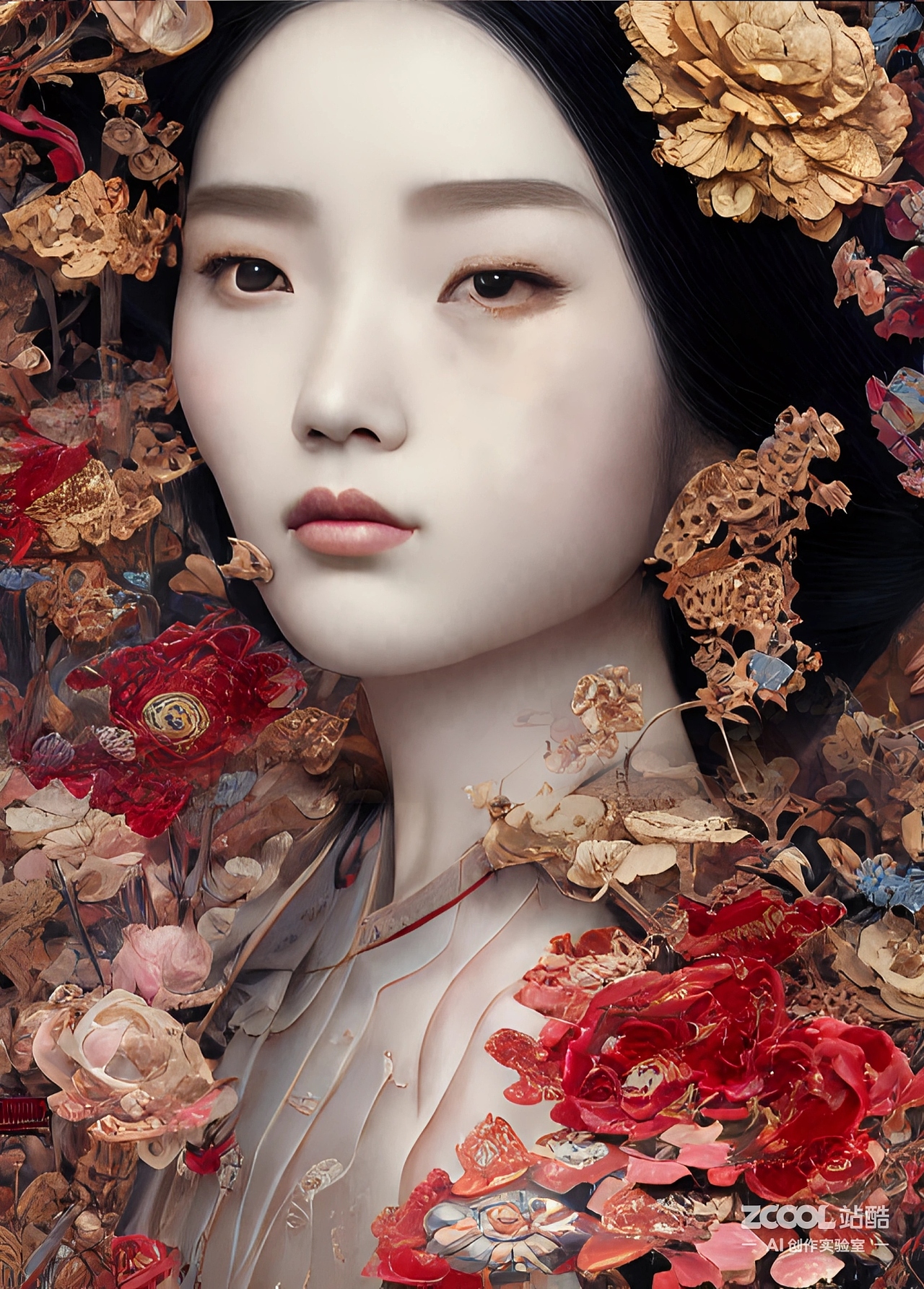 #AI创作实验室#【汉服】【油画X中国画】（图ZMzIxNDM0MTU2） - AI作品 - 站酷设计师xingceng2号原创素材 - 站酷ZCOOL