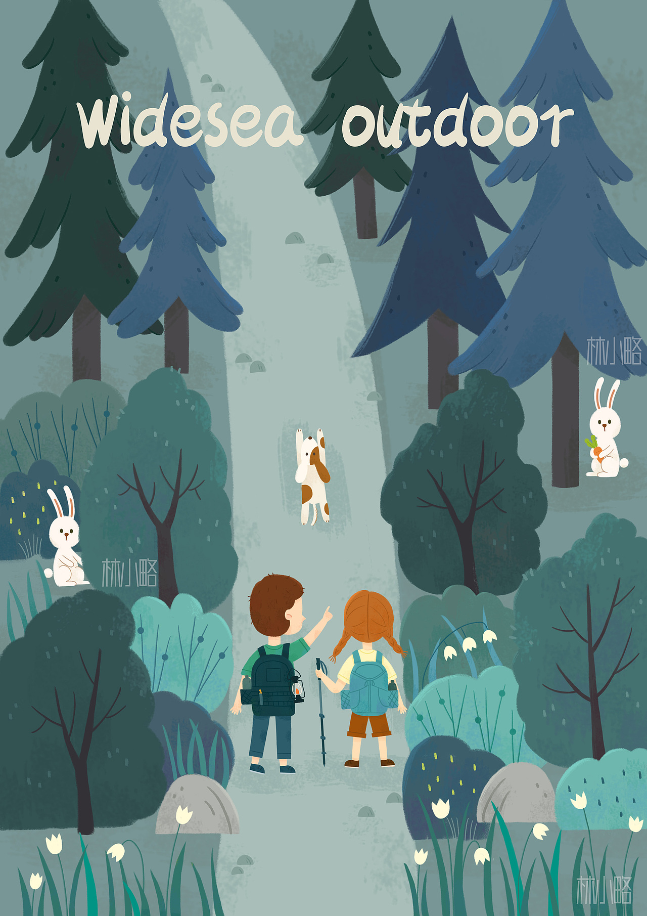 一起去露营（图ZMzQ3NDQ2MzI4） - 商业插画 - 站酷设计师林小略原创素材 - 站酷ZCOOL