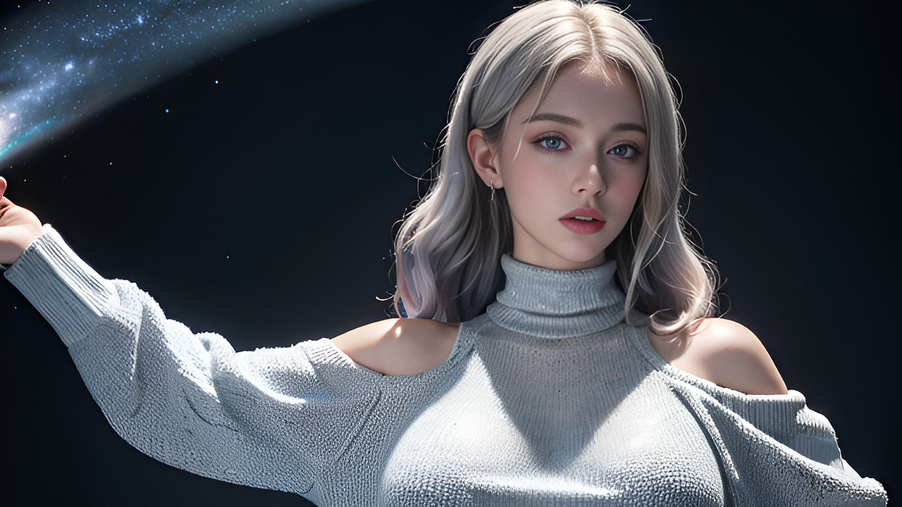 AI一键绘画 《时尚DJ女友人物插画》 AI人工智能