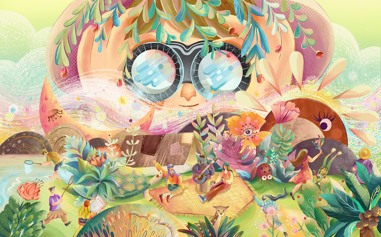 春天一起去露营吧（图ZMzI5ODExODYw） - 商业插画 - 站酷设计师黄永懿YoYi原创素材 - 站酷ZCOOL