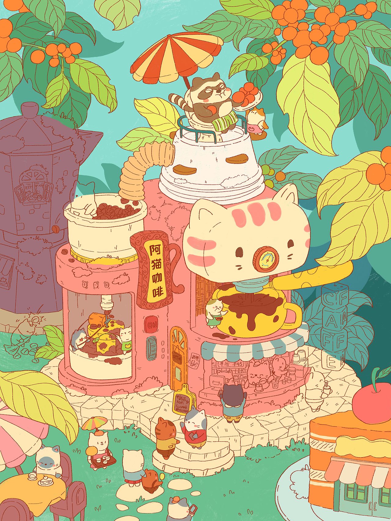 阿猫咖啡小店（图ZMzMzMzM2MDky） - 创作习作 - 站酷设计师一粒FAFA原创素材 - 站酷ZCOOL