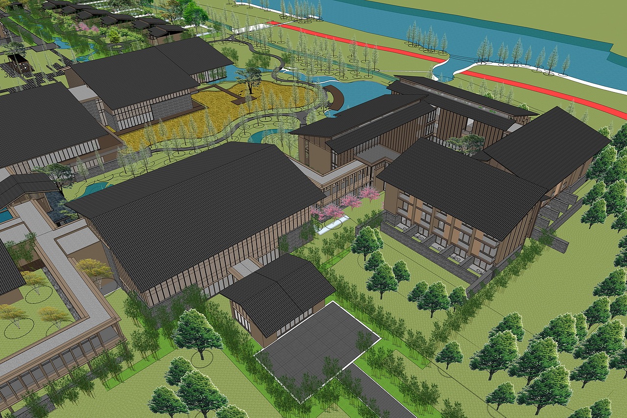 天府农博园酒店SU模型下载