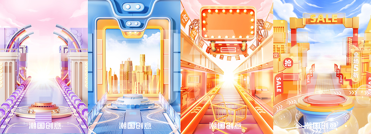 3D电商促销场景，带你助力618大促（图ZMzQwMDIzMDQw） - 场景 - 站酷设计师笔魂AI绘图原创素材 - 站酷ZCOOL