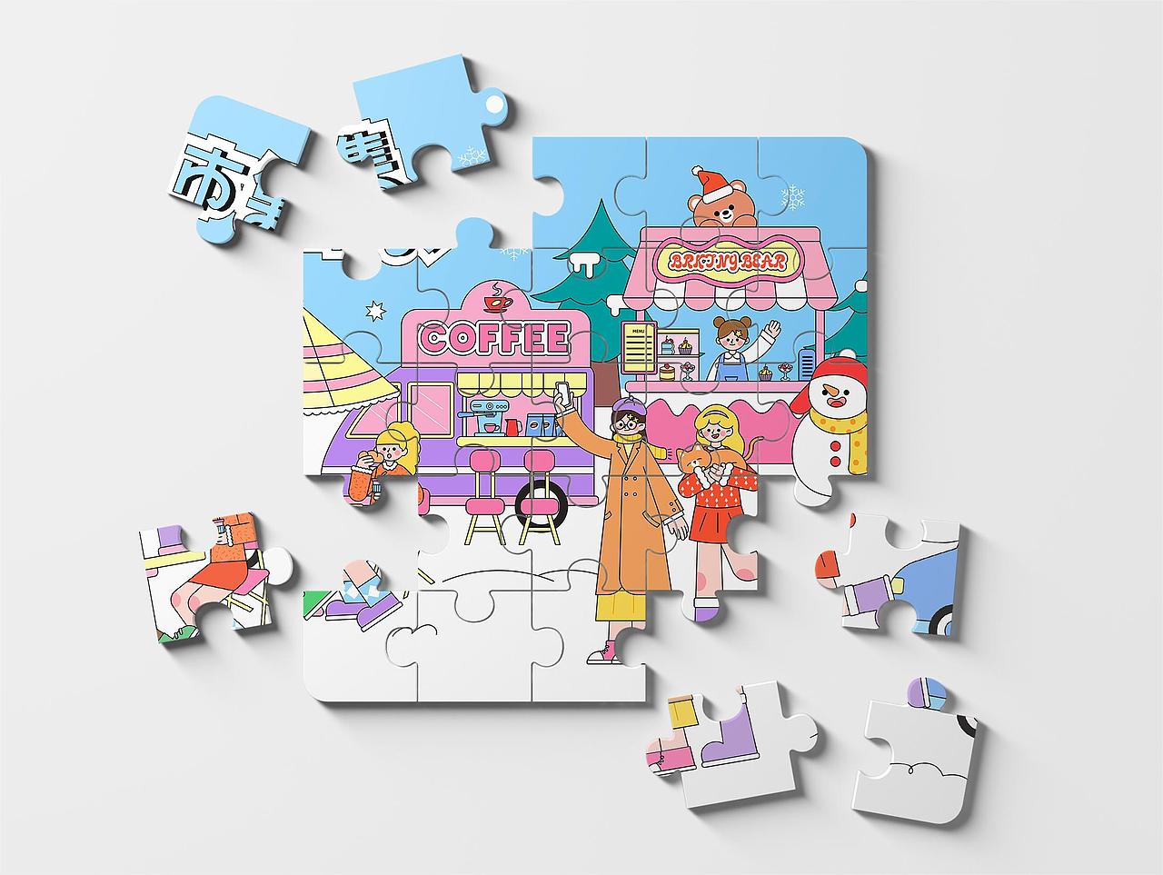 矢量插画｜冬日市集kv设计｜扁平插画（图ZMzU5ODY4NzQ4） - 创作习作 - 站酷设计师大帅天原创素材 - 站酷ZCOOL