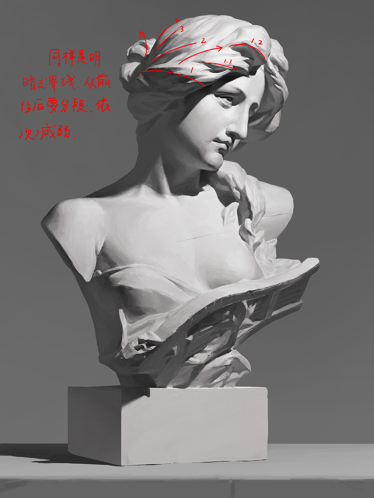 【零度小课堂】-石膏头像&绘画小方法（图ZMzQ1MjY2NDcy） - 游戏原画 - 站酷设计师零度角色精品教学原创素材 - 站酷ZCOOL