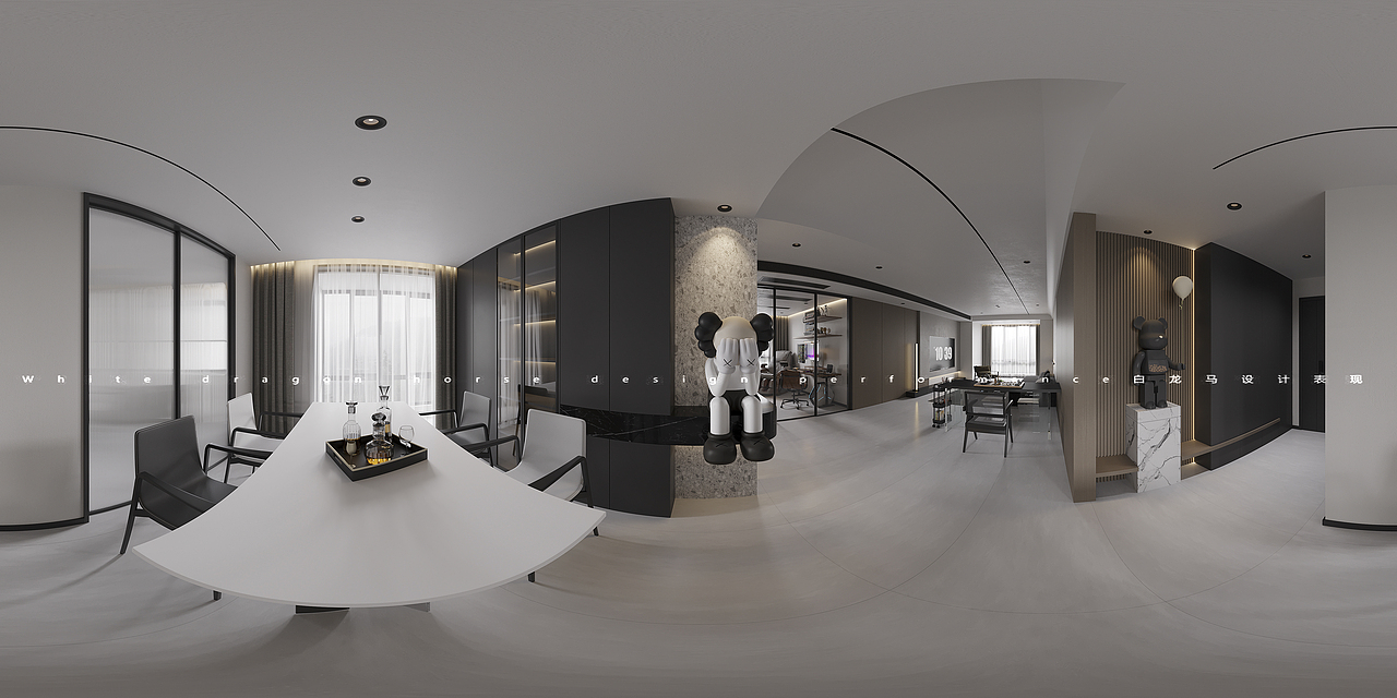 现代客餐厅——白龙马效果图