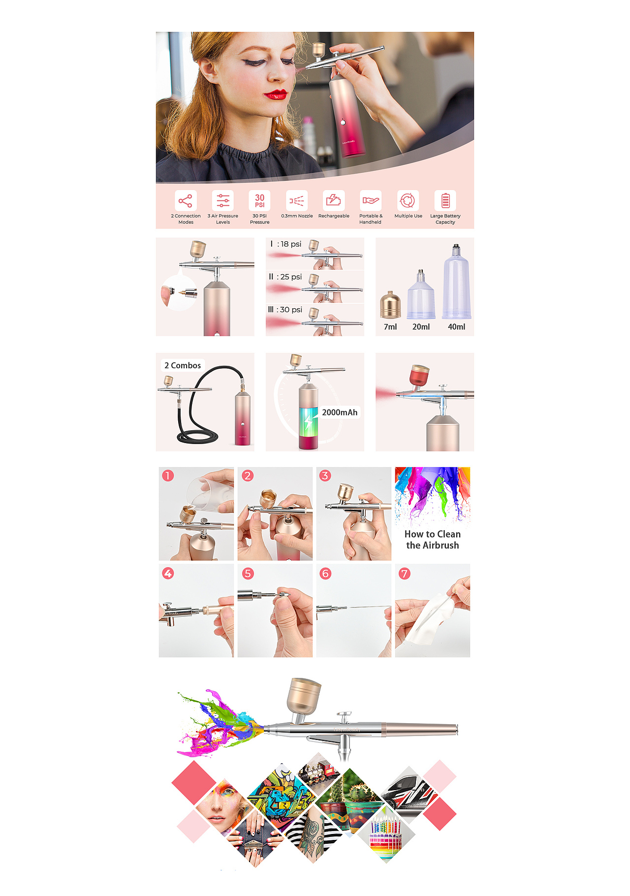 喷枪 美甲喷枪 亚马逊美工