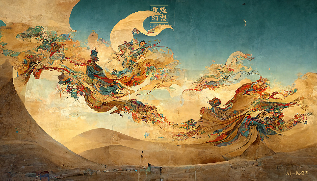 《敦煌幻想》AI概念设计（图ZMzE1NjE3NDcy） - 艺术插画 - 站酷设计师风格君原创素材 - 站酷ZCOOL
