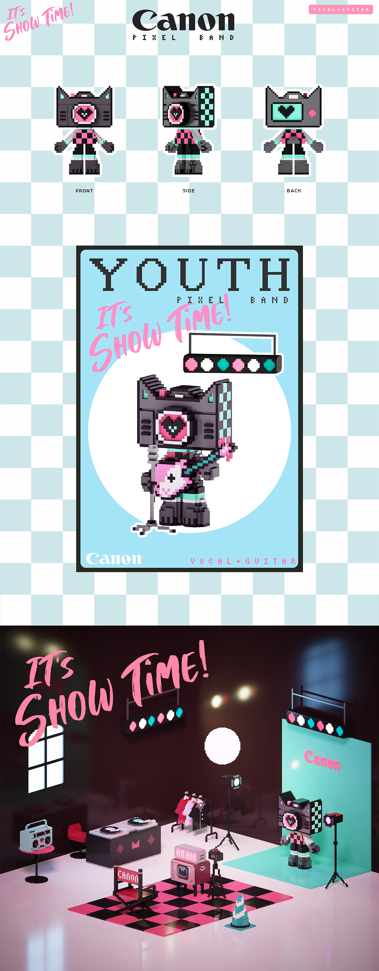 「佳能青春专微」CANON像素乐队~It’s Show Time！（图ZMzA3MzMzMjA4） - IP形象 - 站酷设计师米口电了鹅原创素材 - 站酷ZCOOL
