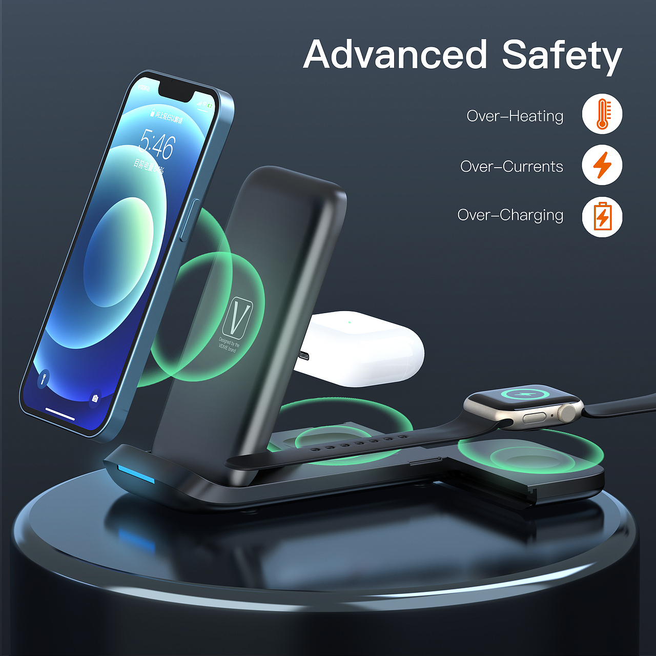 3C產(chǎn)品 | 三合一無線充（圖ZMzQ2NjE1MzU2） - 電子產(chǎn)品 - 站酷設(shè)計師Jacky323原創(chuàng)素材 - 站酷ZCOOL