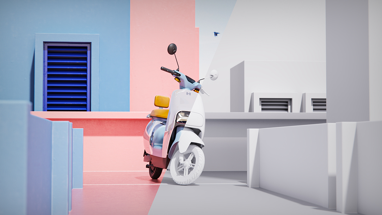 哈啰MC35电动车渲染图（图ZMzAyMTYyNTc2） - 产品 - 站酷设计师Jeremy_楽悟路原创素材 - 站酷ZCOOL