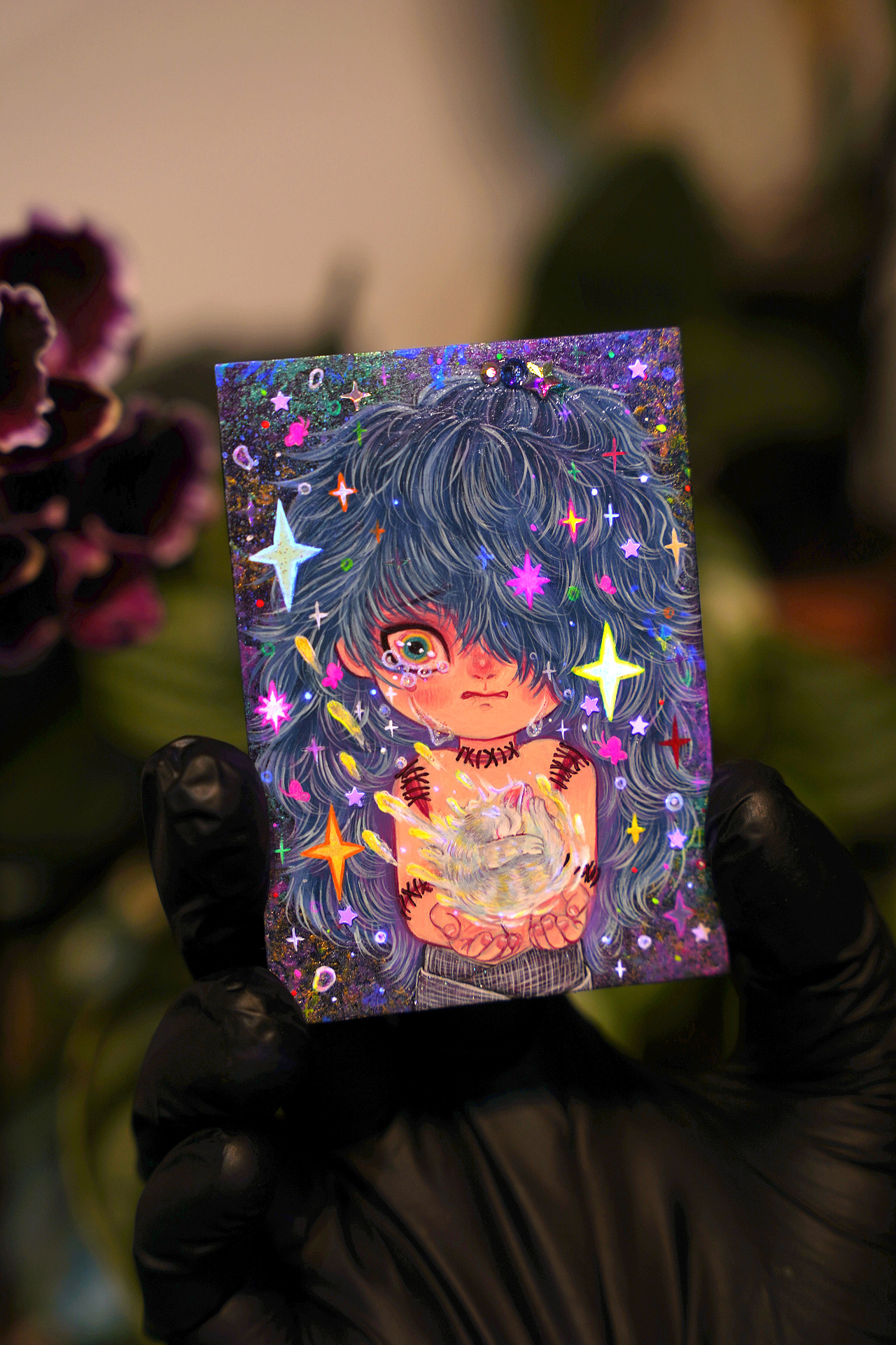 艺术家手绘收藏卡|生灵系列 综合材料