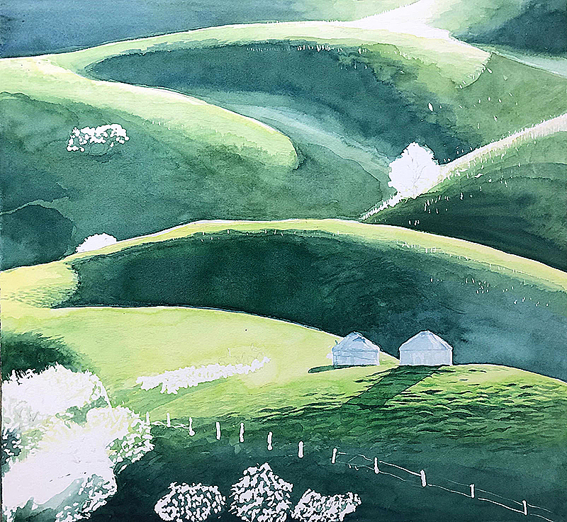 杏花沟——新疆伊犁（图ZMzE3NjM0ODEy） - 绘画 - 站酷设计师liuweibenny原创素材 - 站酷ZCOOL