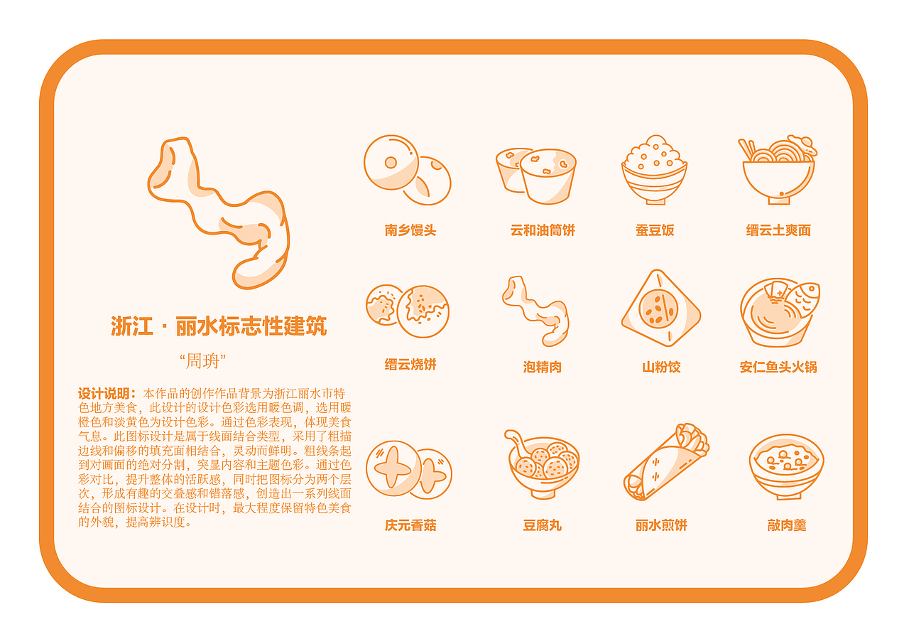 《丽水味道》——浙江·丽水地方特色美食图标设计（图ZMzI0MDY2OTky） - 图标 - 站酷设计师小珘吖原创素材 - 站酷ZCOOL