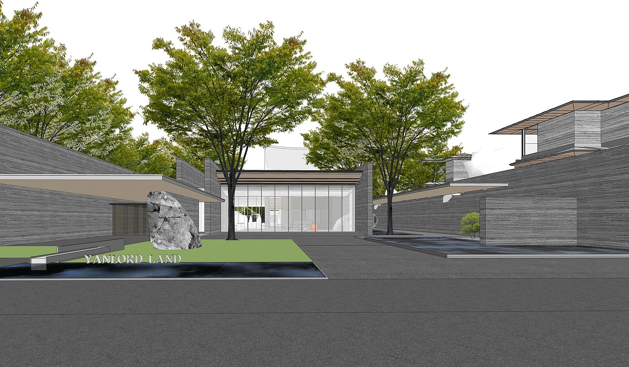 仁恒置地示范区景观SU模型下载