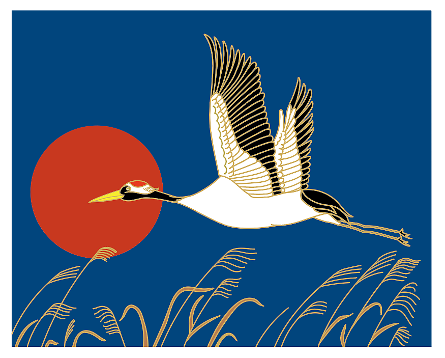 国潮丹顶鹤（图ZMzE2NjIxODE2） - 商业插画 - 站酷设计师姚小羊原创素材 - 站酷ZCOOL