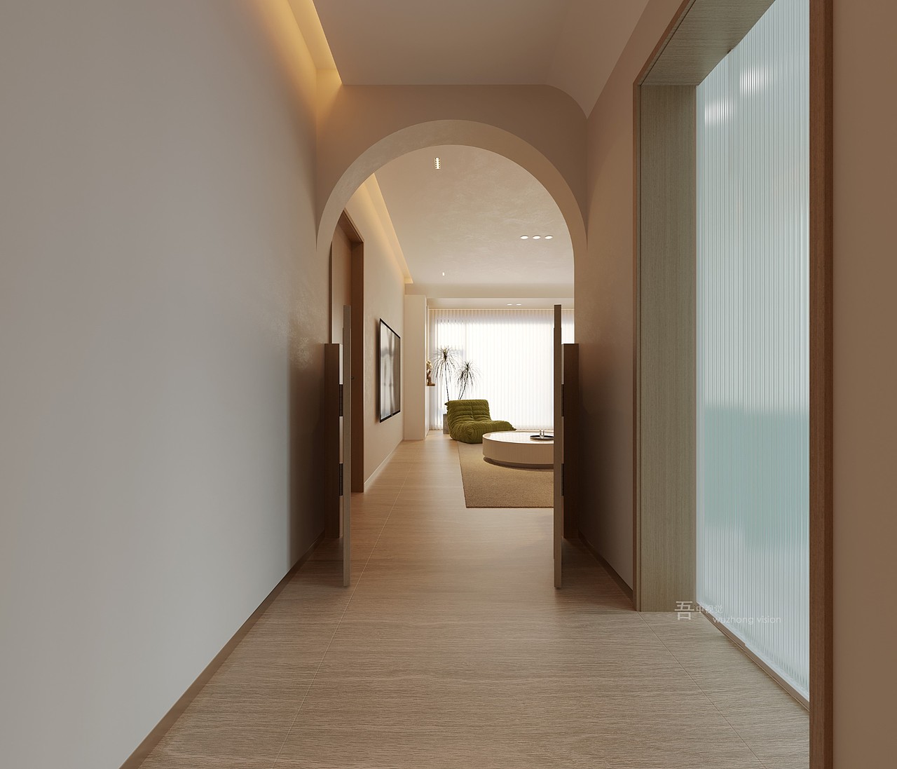 现代原木风效果图