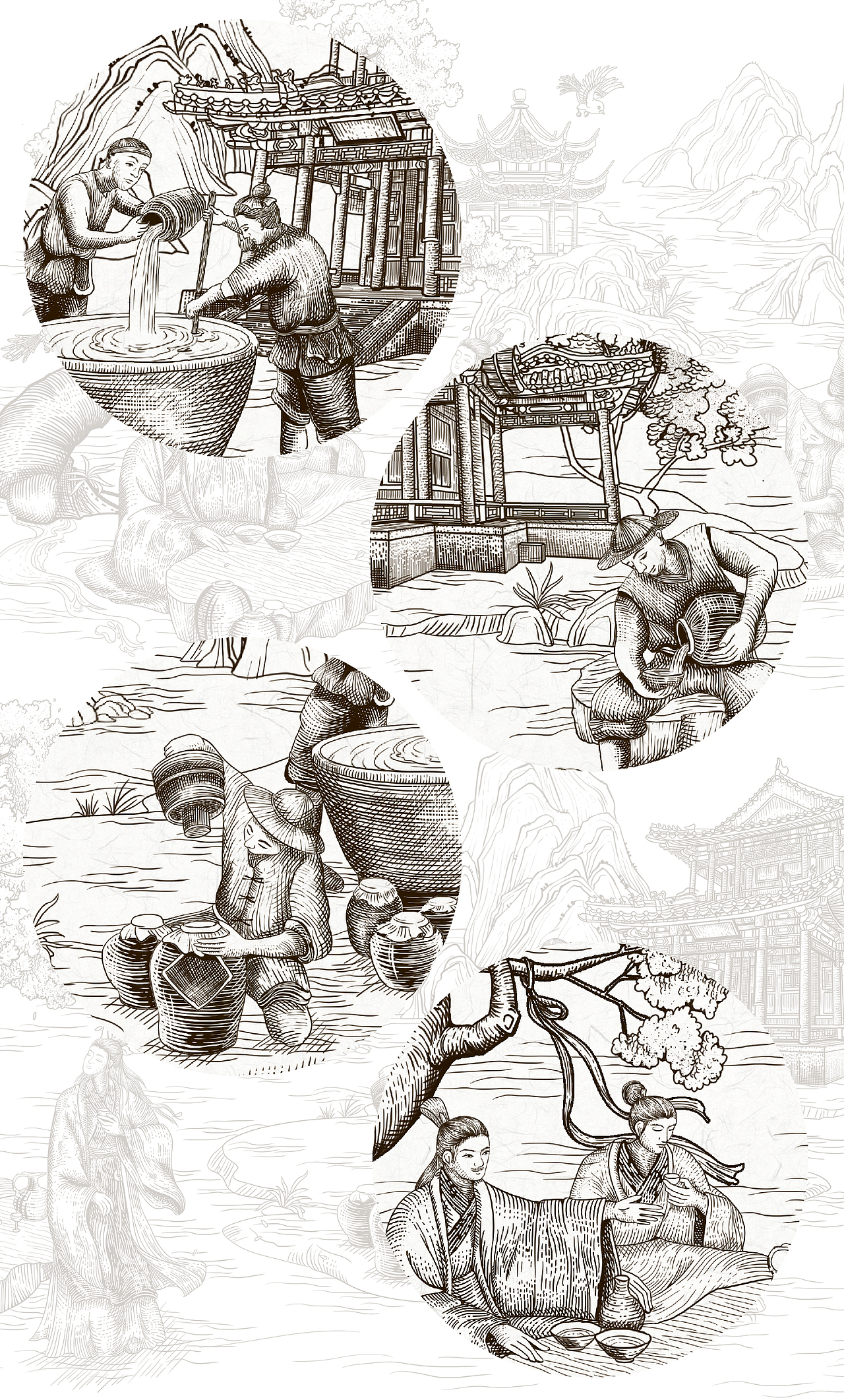 酒包装设计 | 版画风格插画