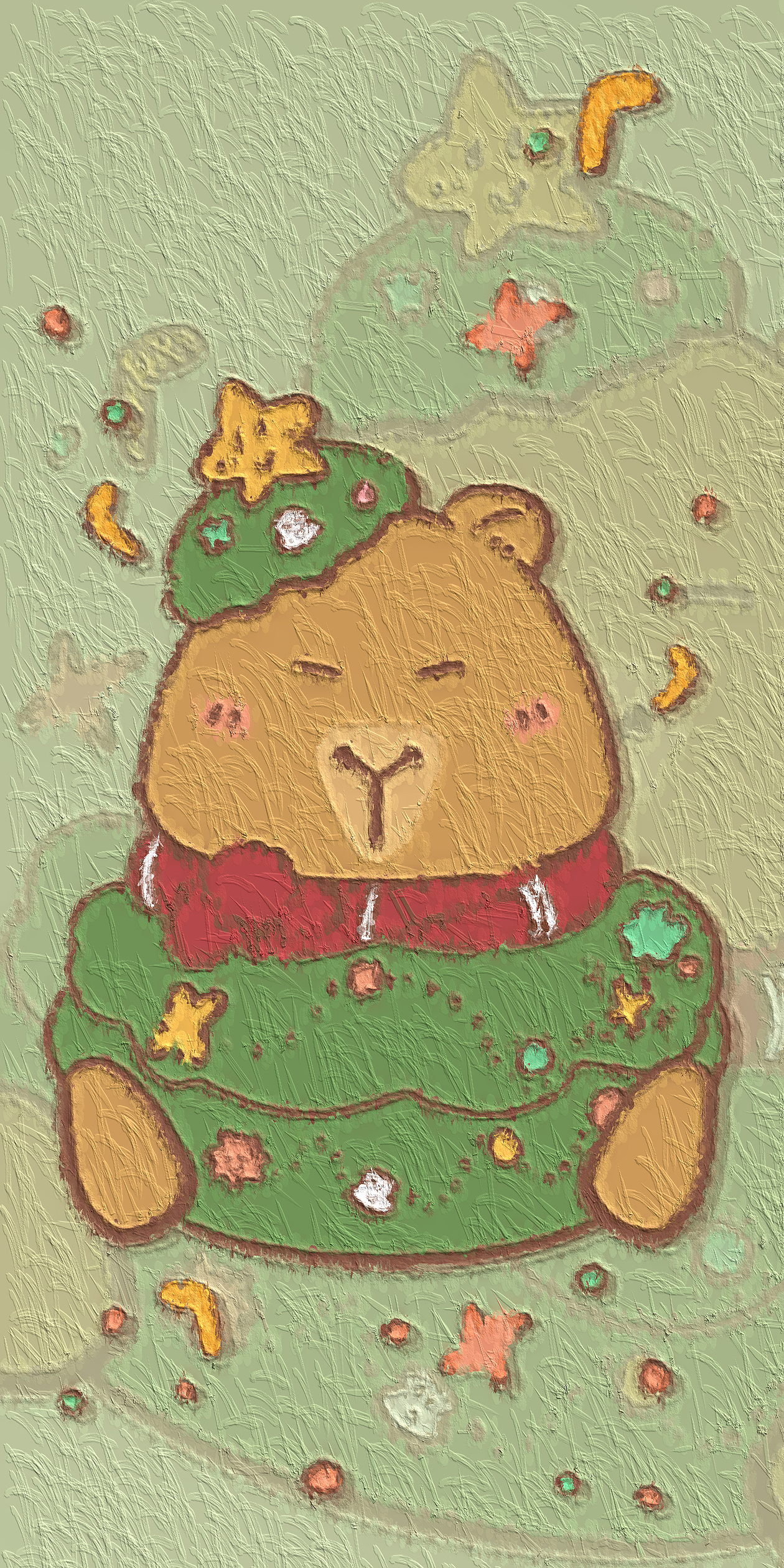 油畫風(fēng)圣誕豚（圖ZMzU5MjkwNjIw） - 商業(yè)插畫 - 站酷設(shè)計(jì)師芭布薩原創(chuàng)素材 - 站酷ZCOOL