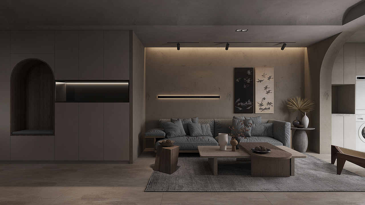 侘寂風(fēng)格效果圖分享（圖ZMjk5OTI1NDc2） - 家裝設(shè)計 - 站酷設(shè)計師A圓圓效果圖原創(chuàng)素材 - 站酷ZCOOL