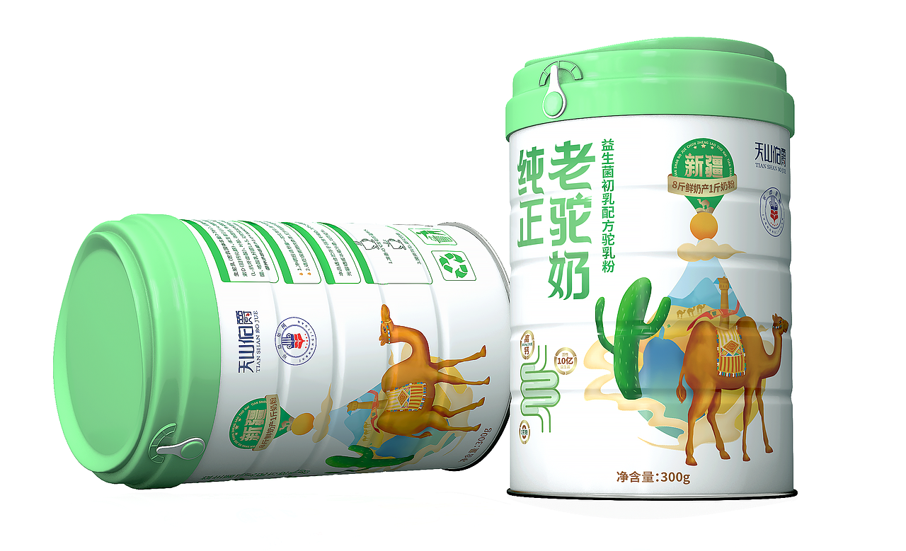 驼奶包装设计、插画包装设计、奶粉包装设计、产品包装