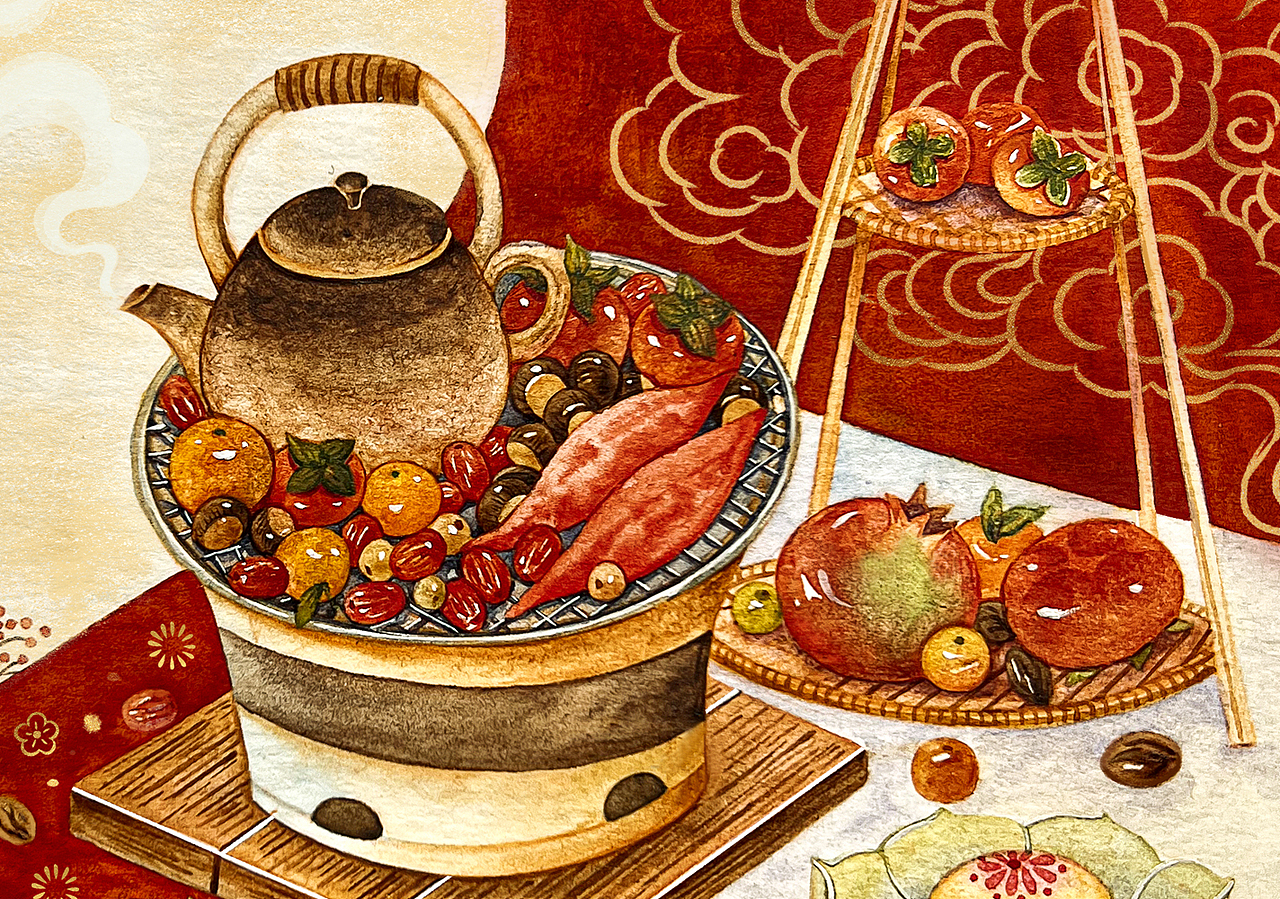 商业插画|围炉煮茶【1】