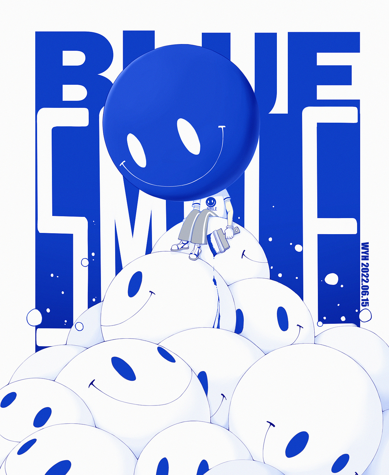 《BLUE SMILE》（图ZMzA1MTkxNDA4） - 新锐潮流插画 - 站酷设计师衡w_原创素材 - 站酷ZCOOL
