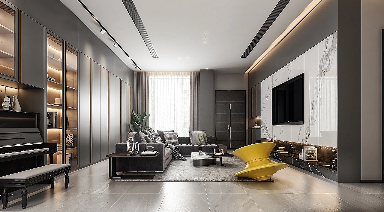 现代极简黑白灰别墅（图ZMzAxODA2MDEy） - 家装设计 - 站酷设计师Z13576075原创素材 - 站酷ZCOOL