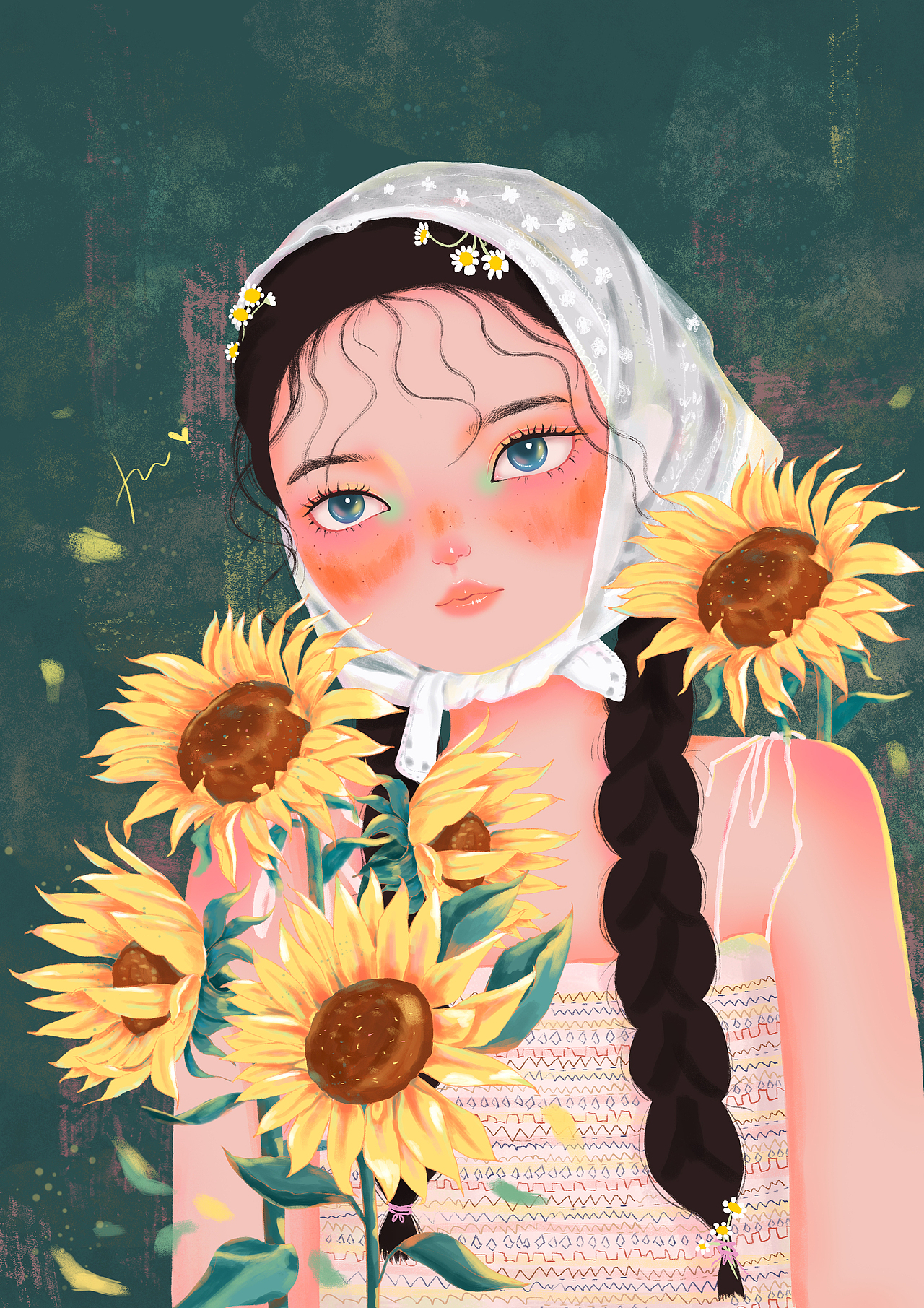 少女与花插画 合集（图ZMzI2ODc5OTg4） - 创作习作 - 站酷设计师荔枝小雪人9原创素材 - 站酷ZCOOL