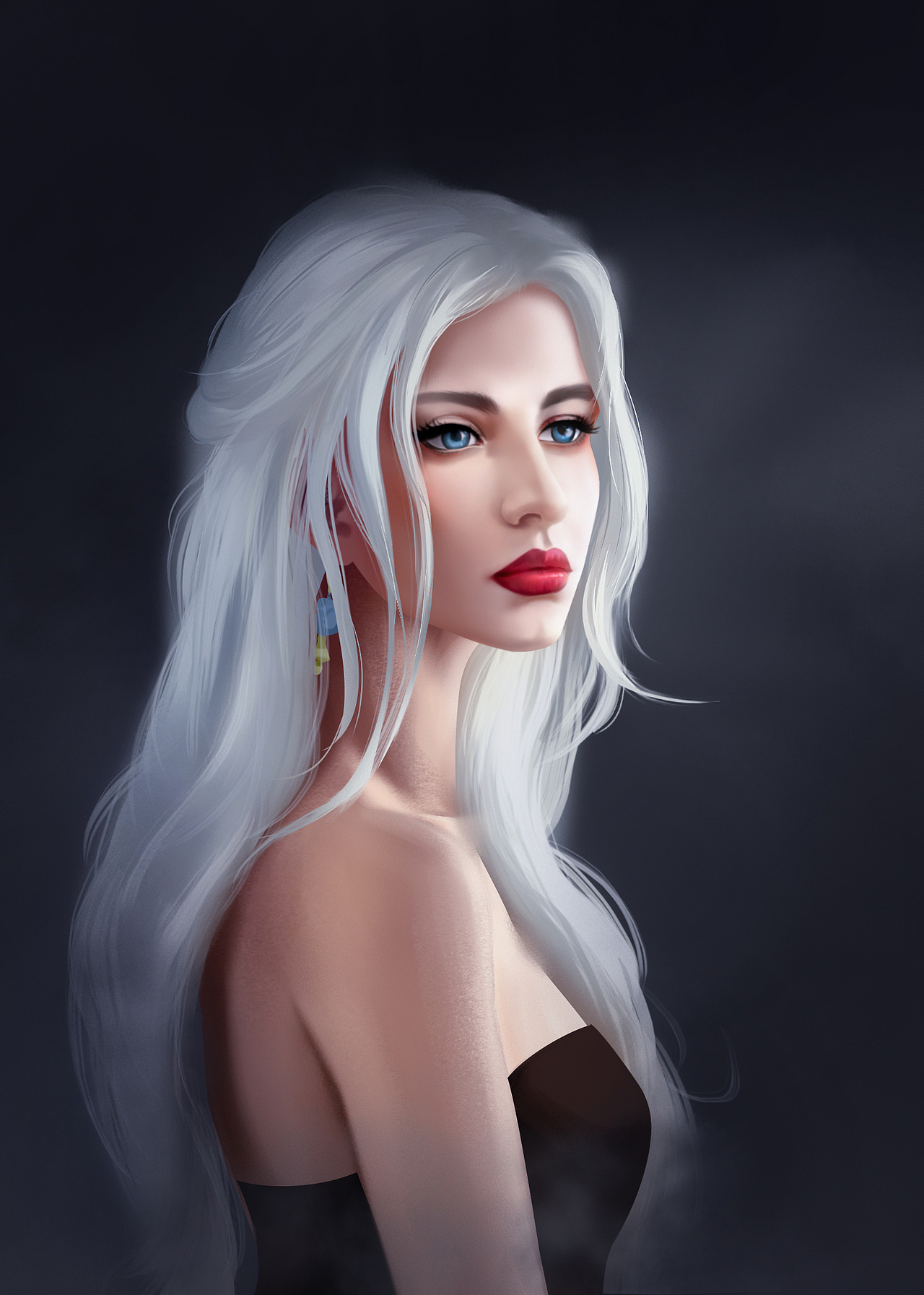 写实头像绘画过程图（图ZMzA4NTg2NDgw） - 游戏原画 - 站酷设计师默克画画原创素材 - 站酷ZCOOL