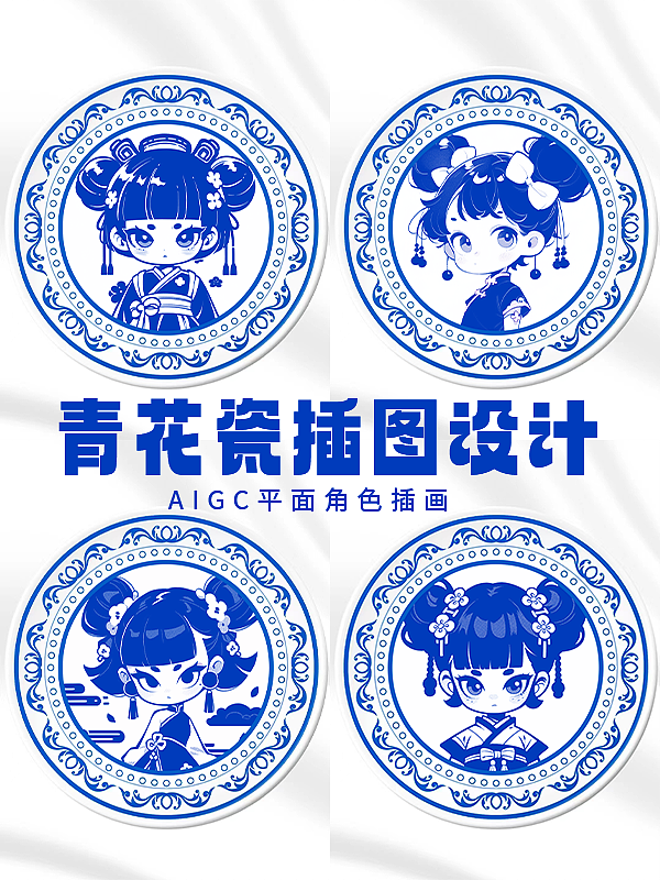 中国传统青花瓷图案设计--品牌ip延展