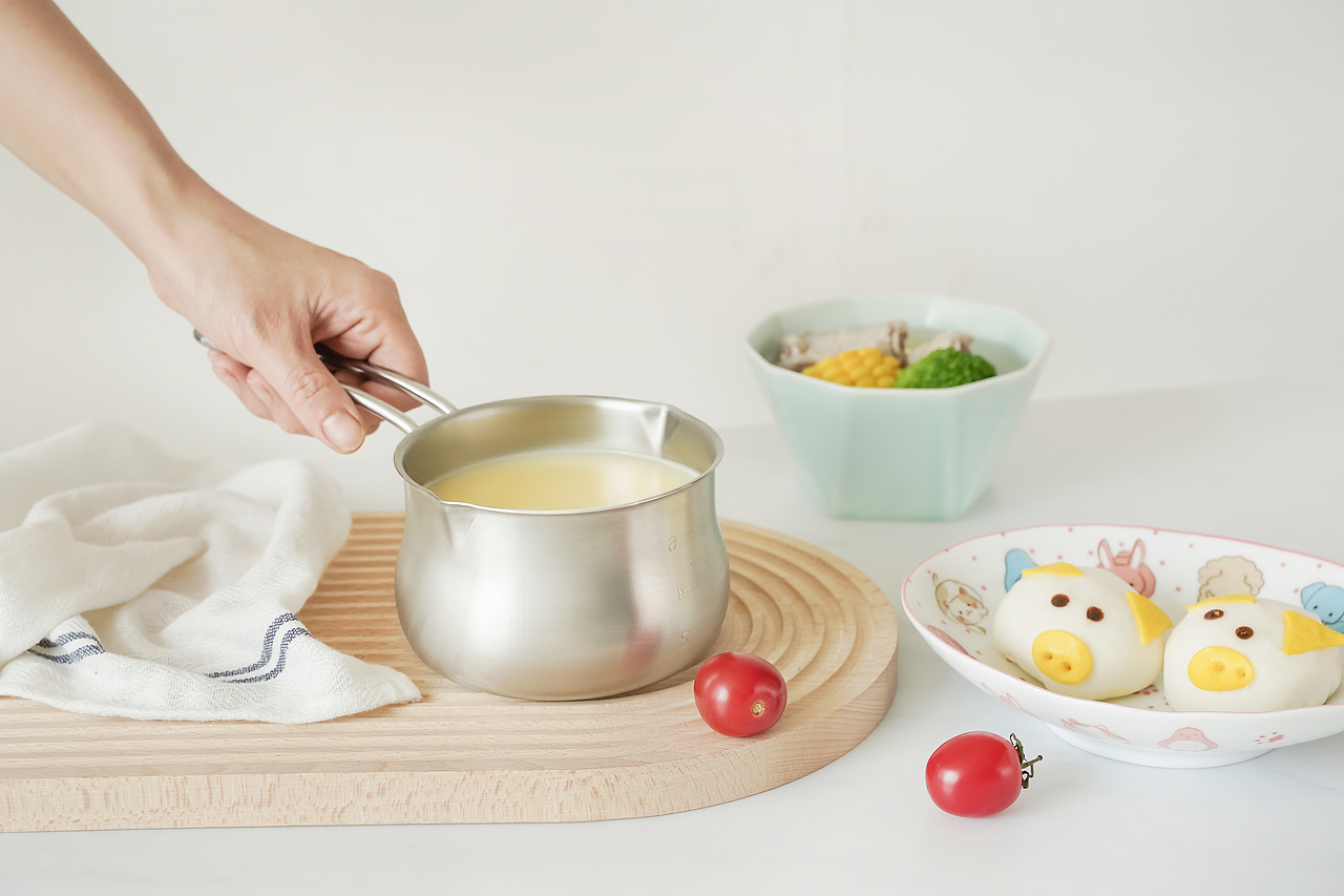 双口不锈钢奶锅