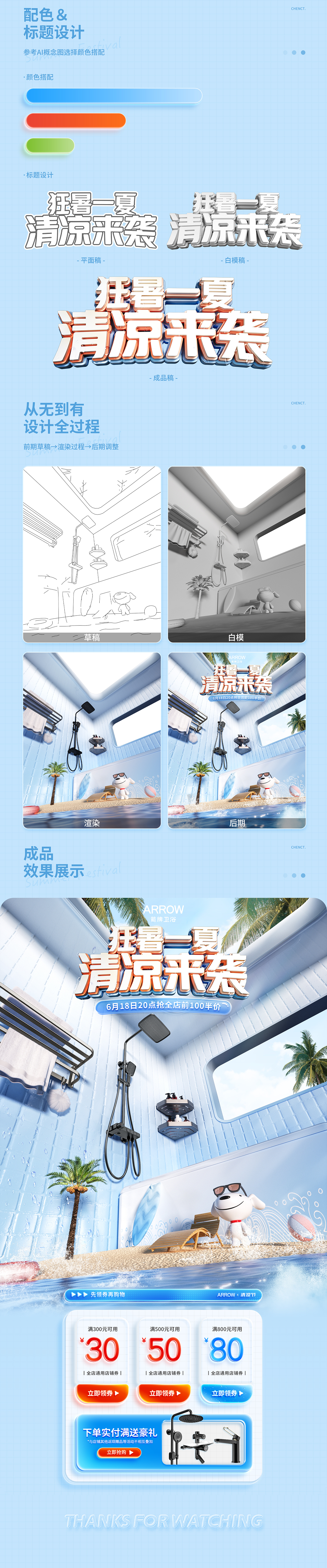 2023·清凉节店铺首页KV设计·AIGC结合实例