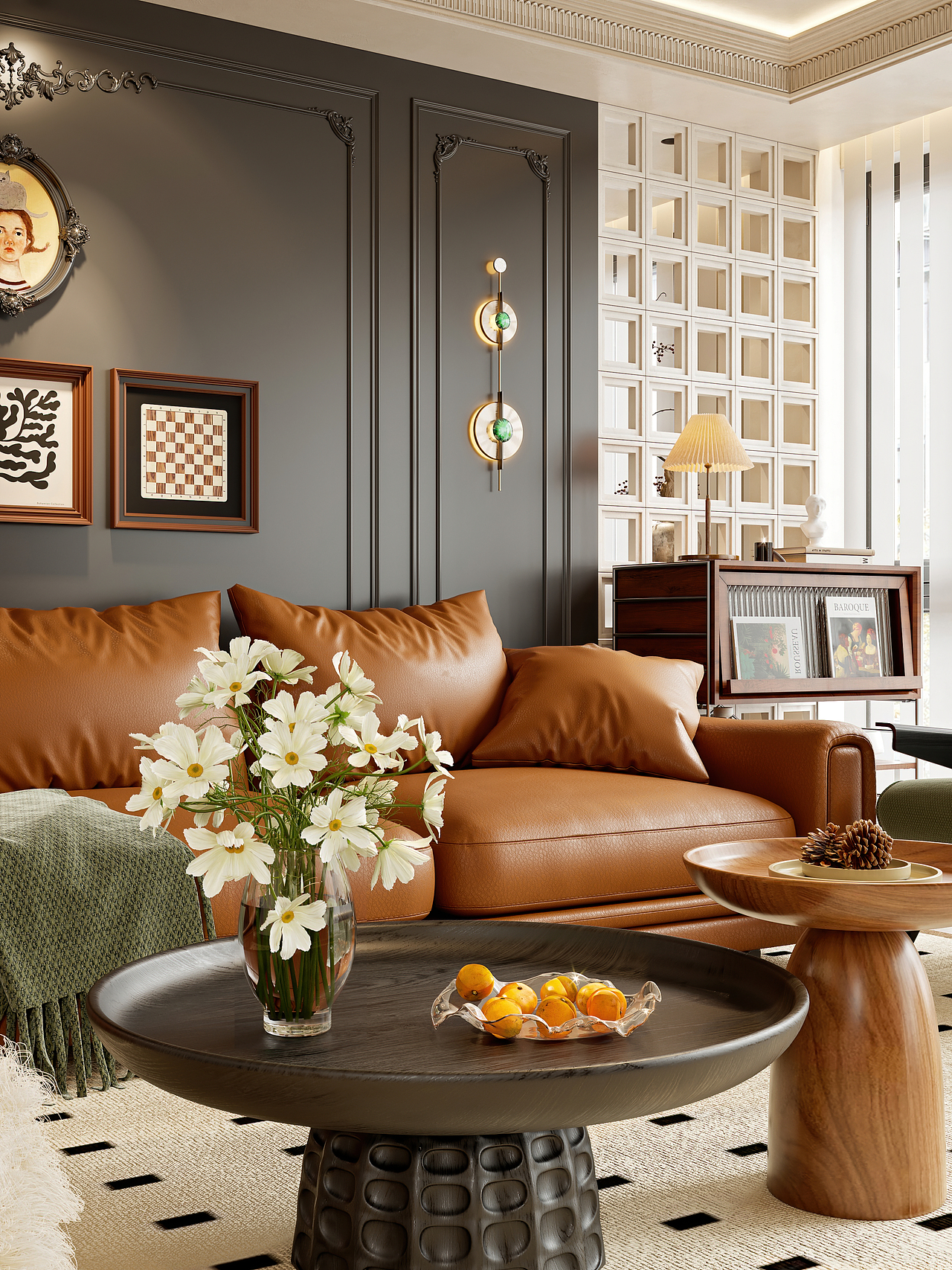 中古风客餐厅 复古法式（图ZMzU2MDU4Nzcy） - 家装设计 - 站酷设计师痞老蟹原创素材 - 站酷ZCOOL